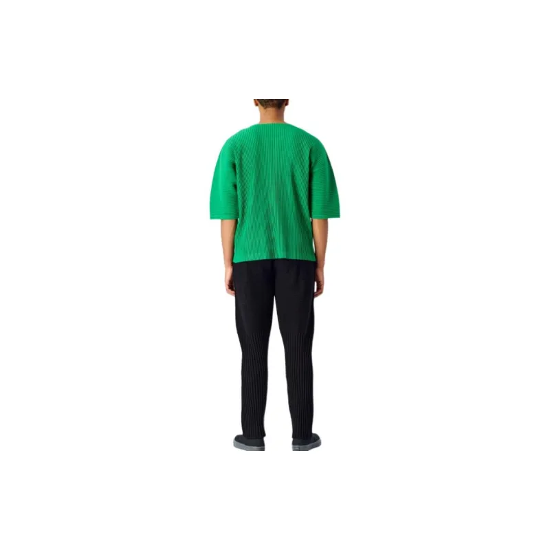 ISSEY MIYAKE Rustic Knit Casual Pants Men's Black-2