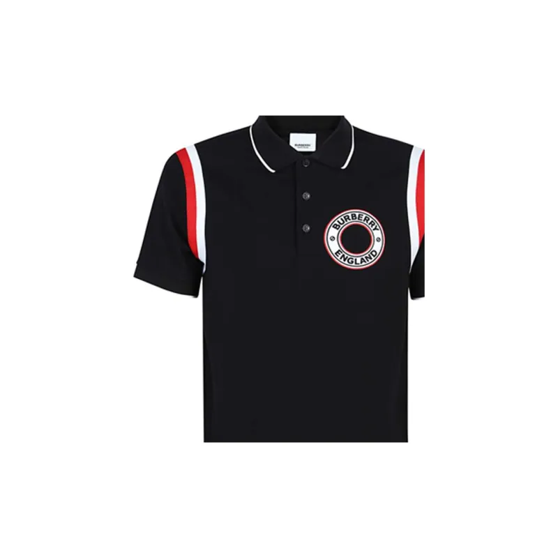 Burberry Logo Graphic Applique Cotton Polo-5