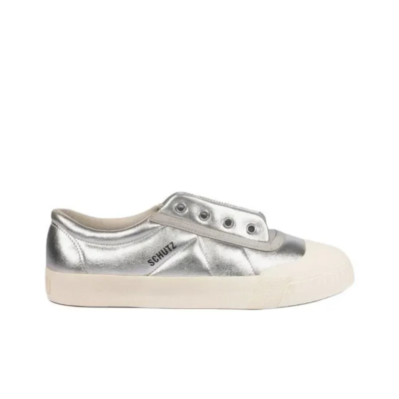 Schutz Smash Low-Top Skateboard Shoes Women's Silver-1