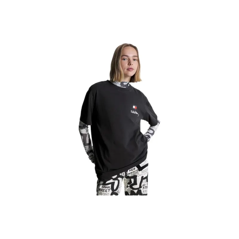 Keith Haring X Tommy Hilfiger TOMMY JEANS X Keith Haring Co branded Series T Shirts Unisex Black Gray Color BDS-2