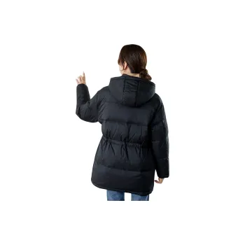 JEANSWEST Fashion Versatile Solid Color Business Casual Thermal Long Hooded Straight Fit Winter Women's Pink