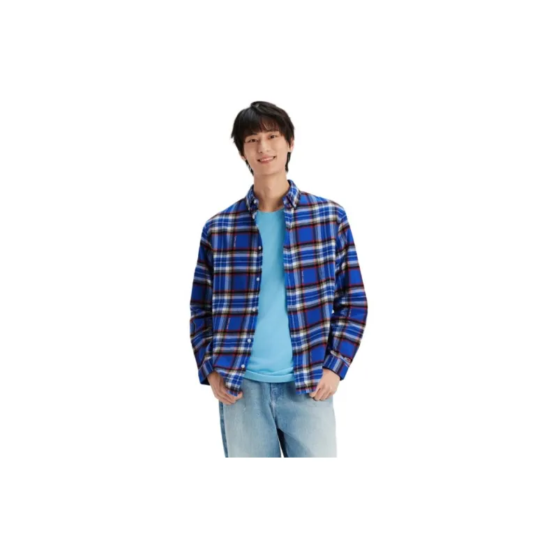 Tommy Hilfiger Long Sleeved Shirt Men's Blue White Plaid-1