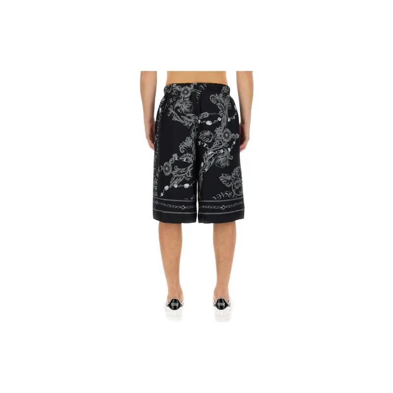 VERSACE JEANS COUTURE Barocco Printed Knee Length Track Shorts-3