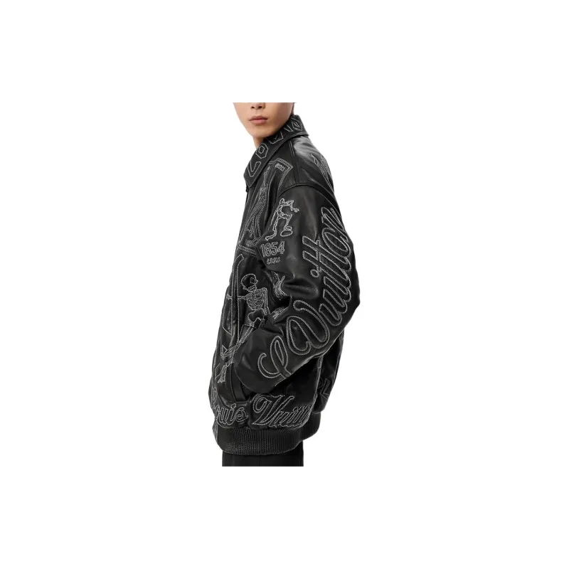 LOUIS VUITTON Embroidered Leather Bomber-2