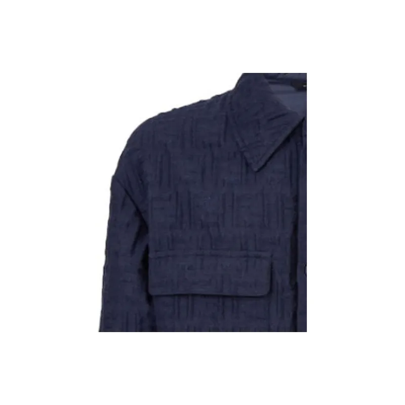 FENDI Monogrammed Collared Long Sleeve Shirt-3