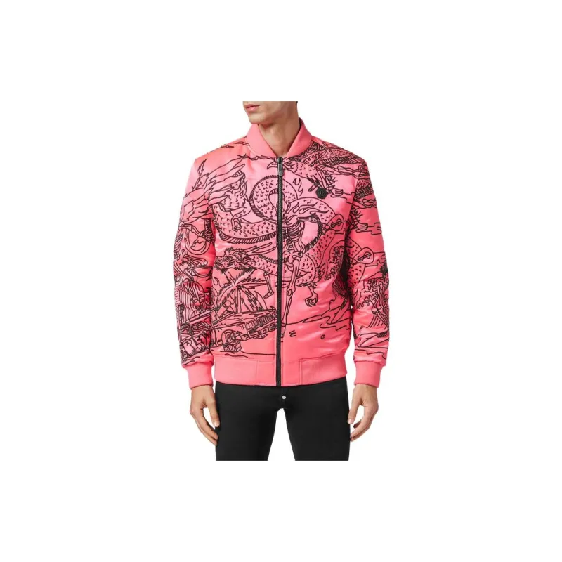 PHILIPP PLEIN Tattoo motif Embroidered Bomber Jacket-5