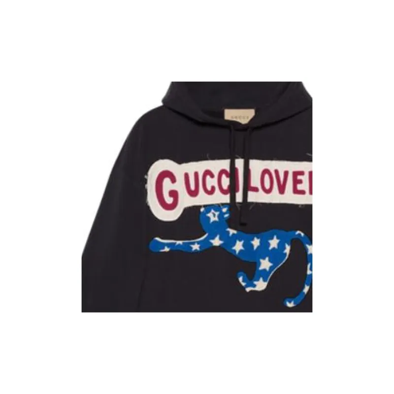 GUCCI Logo patch Cotton Hoodie-6