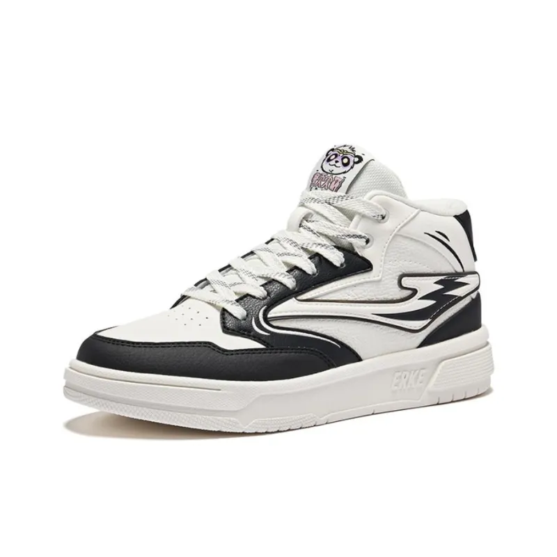 Erke Battery Panda 3lite Skateboard Shoes Women's High Top Microcrystal White/Jet Black-2
