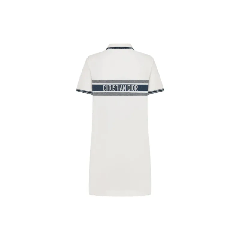DIOR Short Sleeved Dress Women's White-1