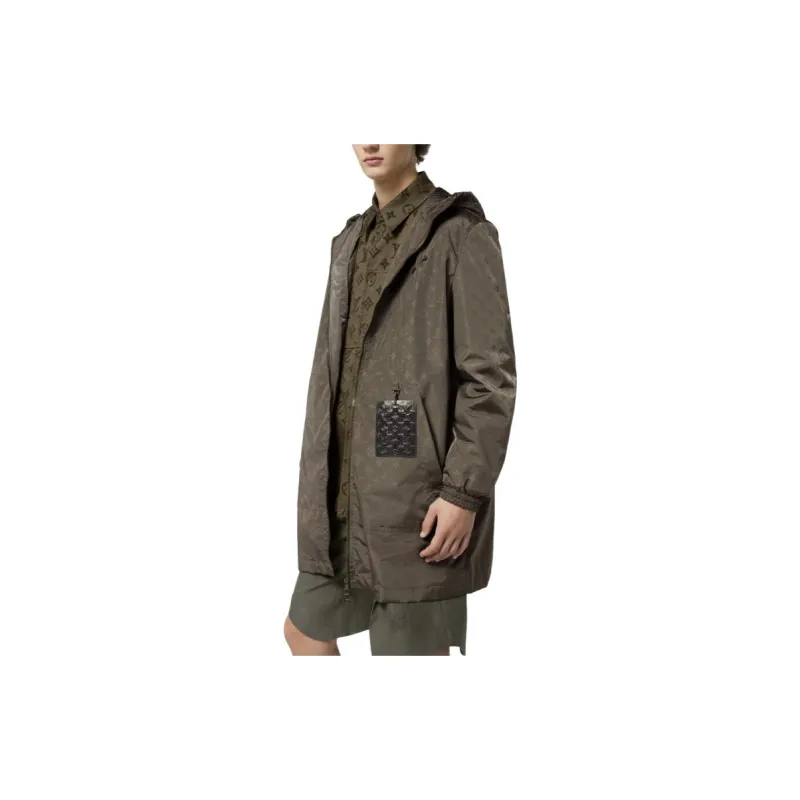 LOUIS VUITTON 1ABJFE Mid Length Monogram Nylon Windbreaker-4