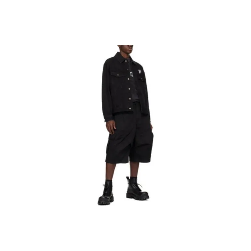 WE11DONE SS24 Denim Jacket Unisex Black-3