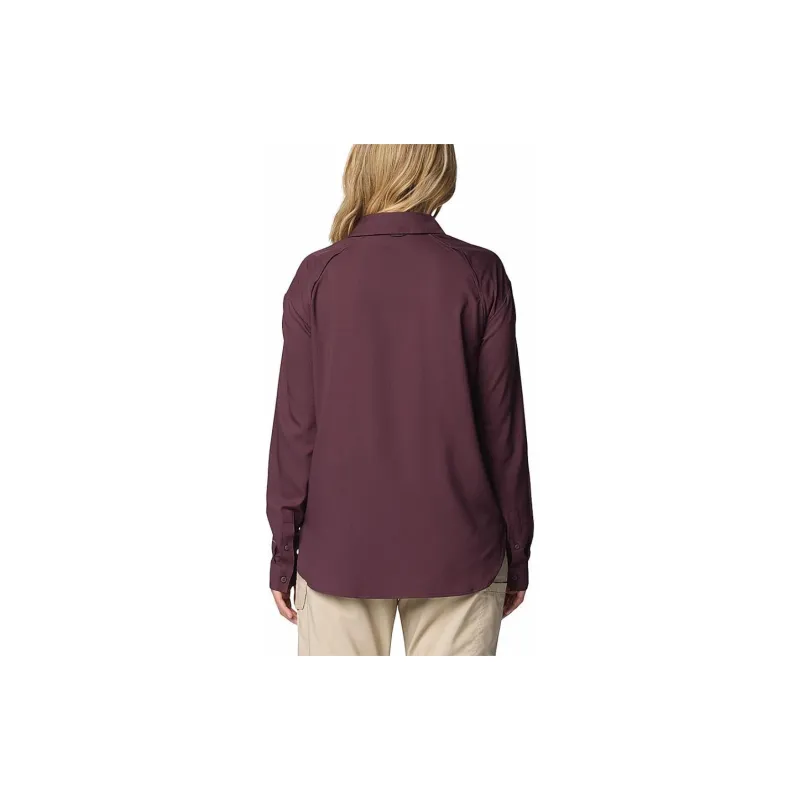 Columbia Silver Ridge Women'ss Maroon Utility Long Sleeve Shirt Shirt Women's Chestnut-1
