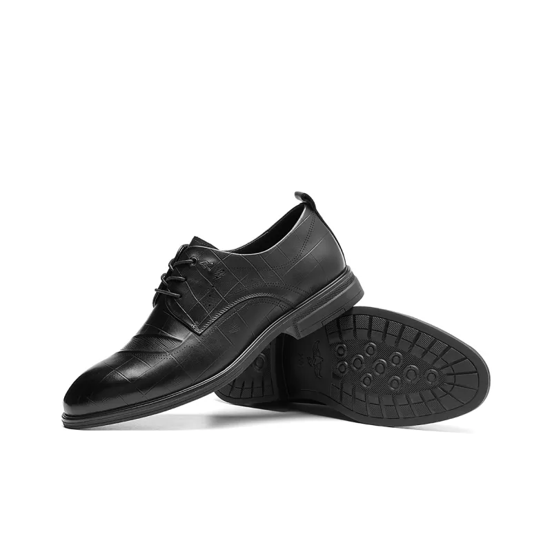 AOKANG Dress Shoes Men Low Top Black-2