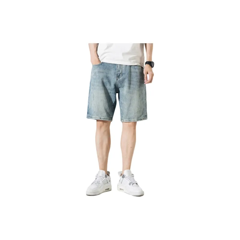 FAIRWHALE Denim Shorts Unisex Denim Blue-2