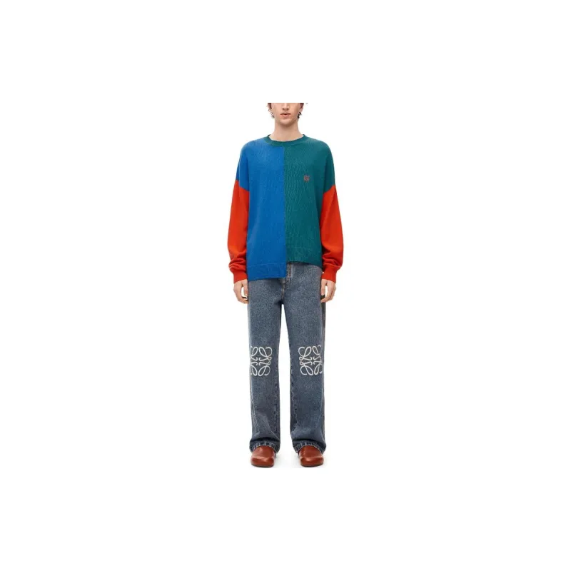 LOEWE Asymmetric Colour Block Knitted Jumper-4