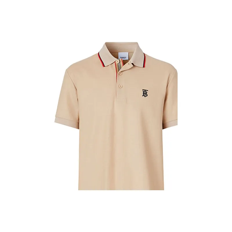 Burberry Monogram Motif Polo Shirt Men's Beige-4