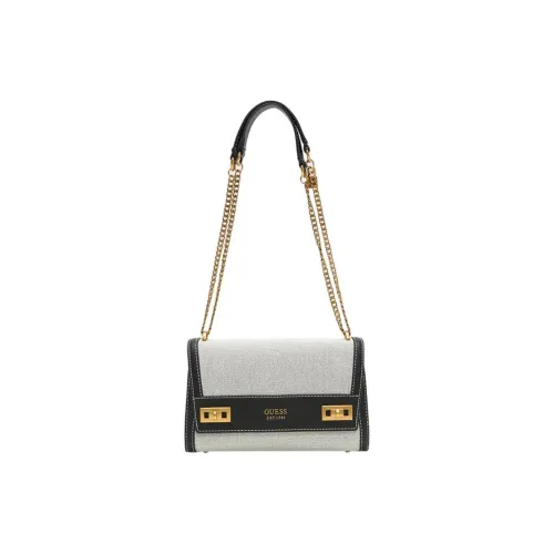 GUESS Fabric Portable Crossbody Bag Shoulder Bag Medium Size Women's Gray