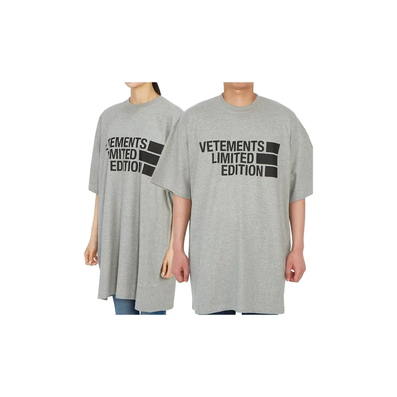 Vetements T-Shirts Unisex Gray-2
