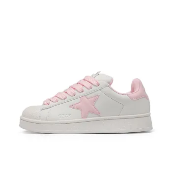 GZOZ Slip Resistant Cushioning Abrasion Resistant Low Top Skateboard Shoes Women's Cream Pink