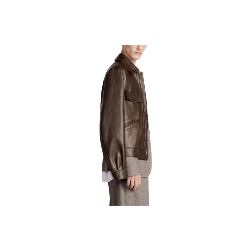 DIOR SS24 Leather Jacket Men's Brown-3