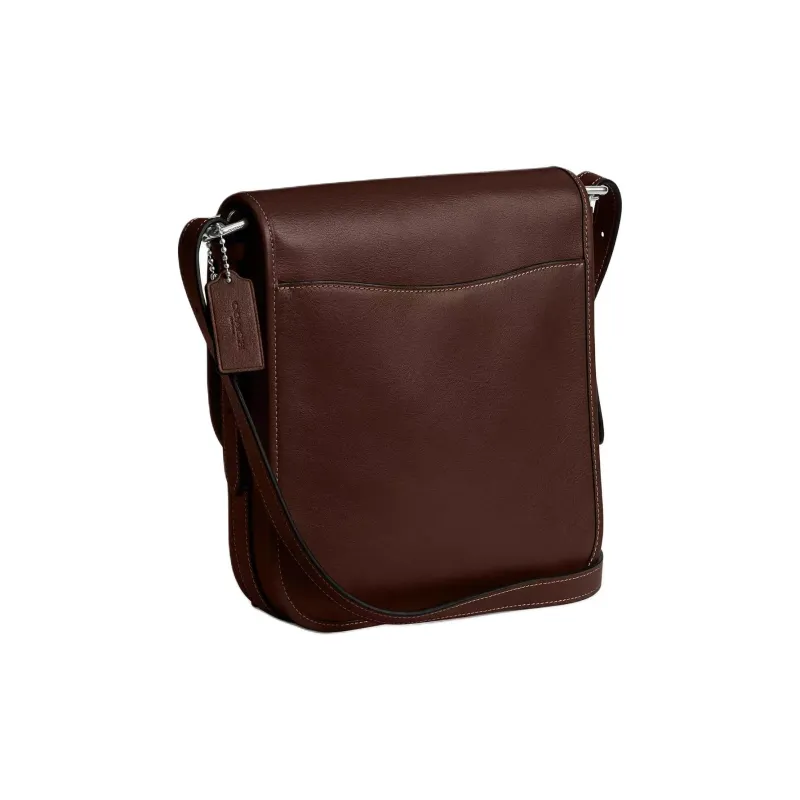 COACH Hitch Natural Grained Leather Shoulder Bag Crossbody Bag Medium Size Men's Dark Brown-2