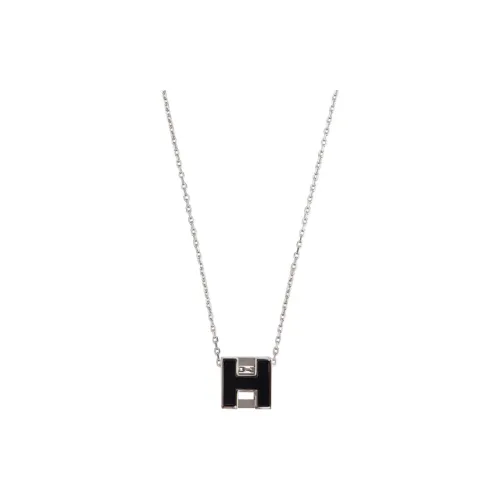 HERMES Cage D'H Necklaces Women's Black