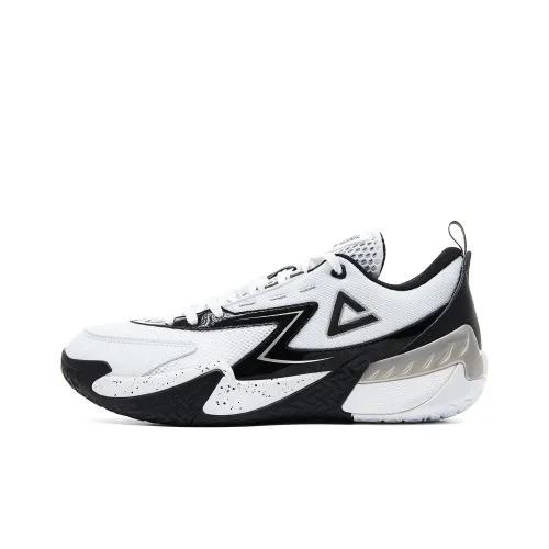 PEAK Basketball Shoes Men Low-Top Large White/Black