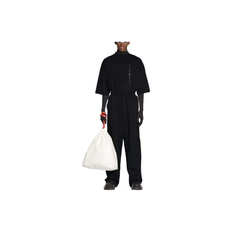 Balenciaga SS23 Knitted Sports Pants Loose Fit Style Men's Black-1