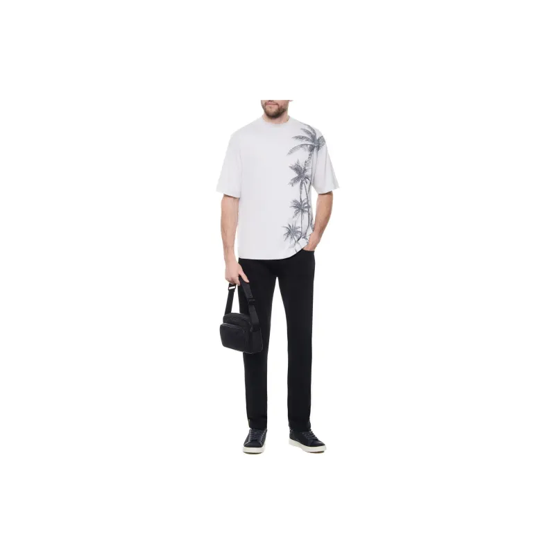 EMPORIO ARMANI Palm Tree print Cotton T shirt-3