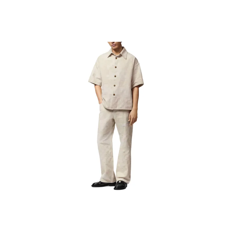 LOUIS VUITTON Damier Short Sleeved Denim Shirt-2