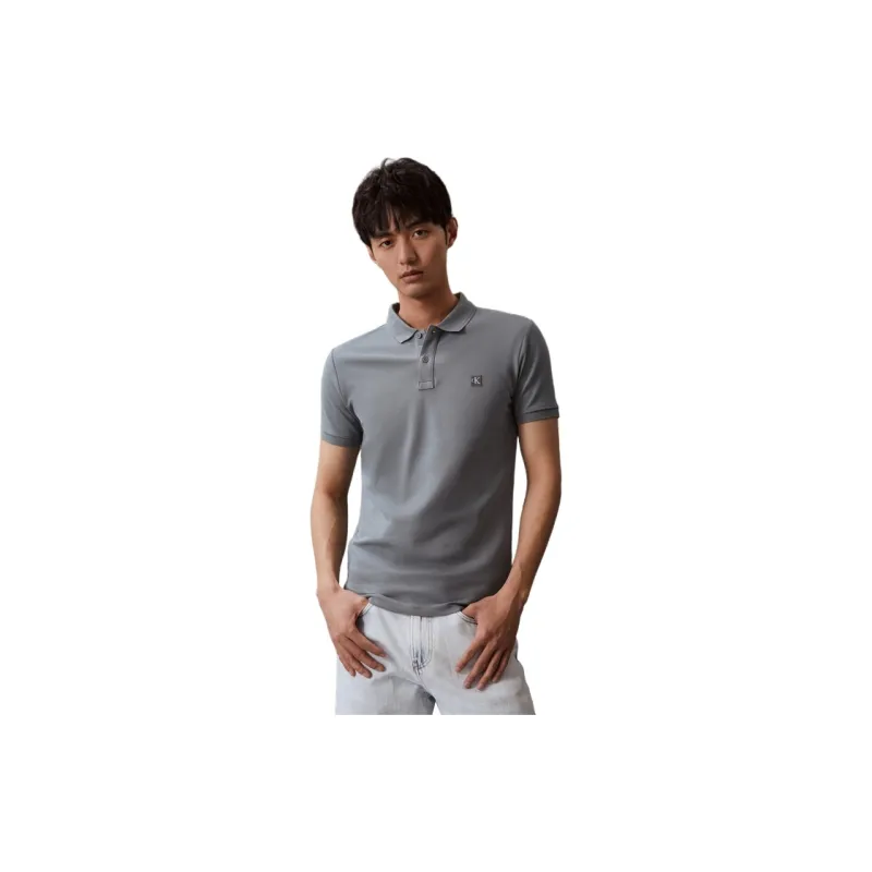 CALVIN KLEIN Polo Shirt Men's Gray Green-2
