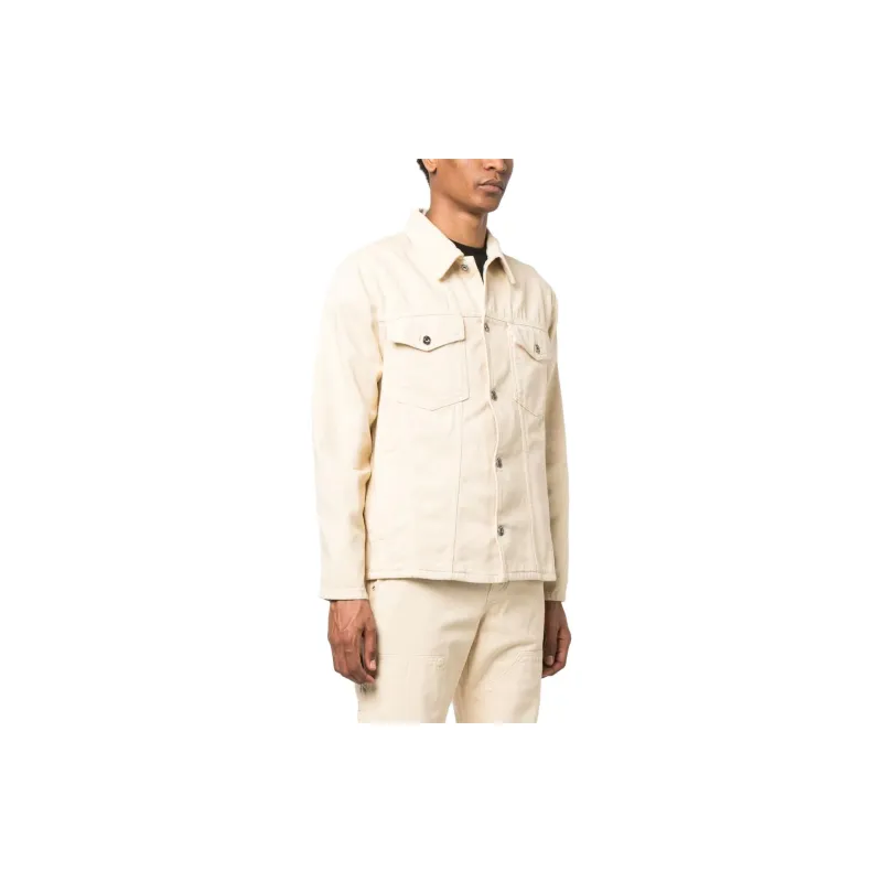 OFF WHITE Motif Embroidered Buttoned Denim Jacket-2