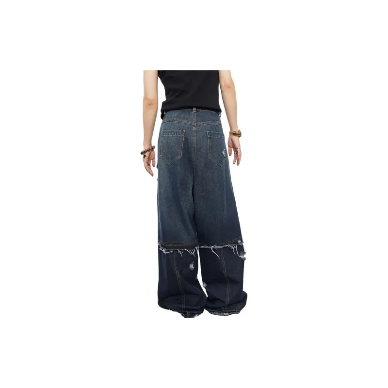 0-CROWORLD Jeans Men's Denim Blue-2