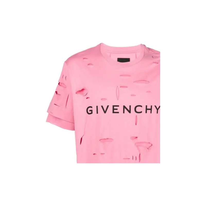 Givenchy 2 Layers Classic Fit Hole T Shirt-5