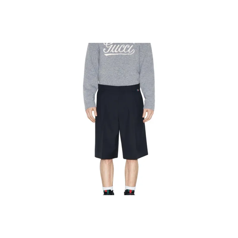 GUCCI Twill Web Pleated Gabardine Shorts-2
