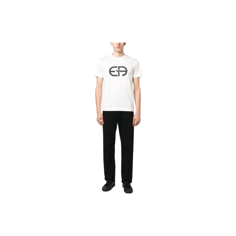 EMPORIO ARMANI Lyocell blend Jersey T shirt With Oversized Ea Logo-2