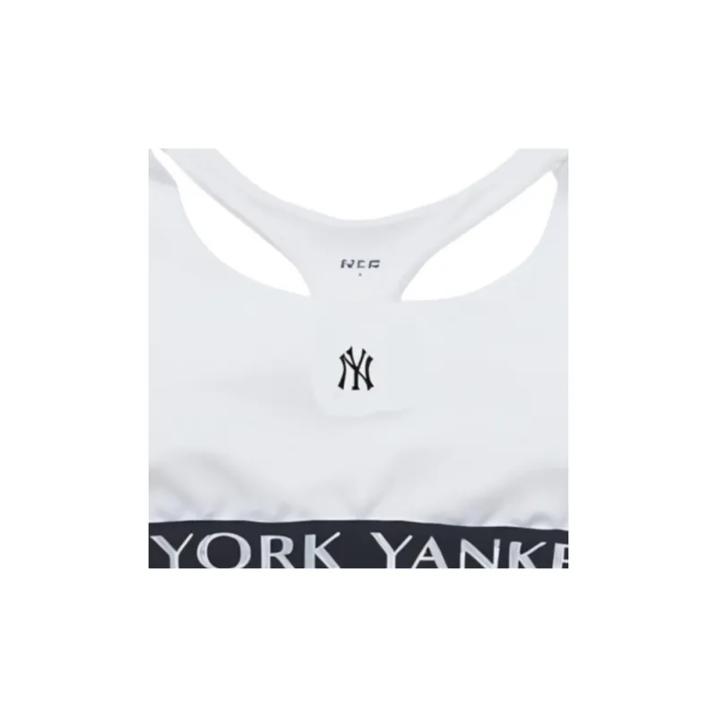 MLB Basic Luxleisure Small Logo Band Point Crop Top Sport Vests Women's White-2