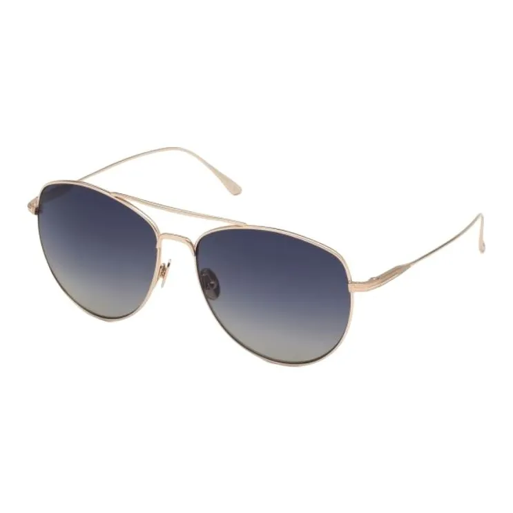 TOM FORD Titanium Alloy Metal Aviator Sunglasses Unisex Gold-0