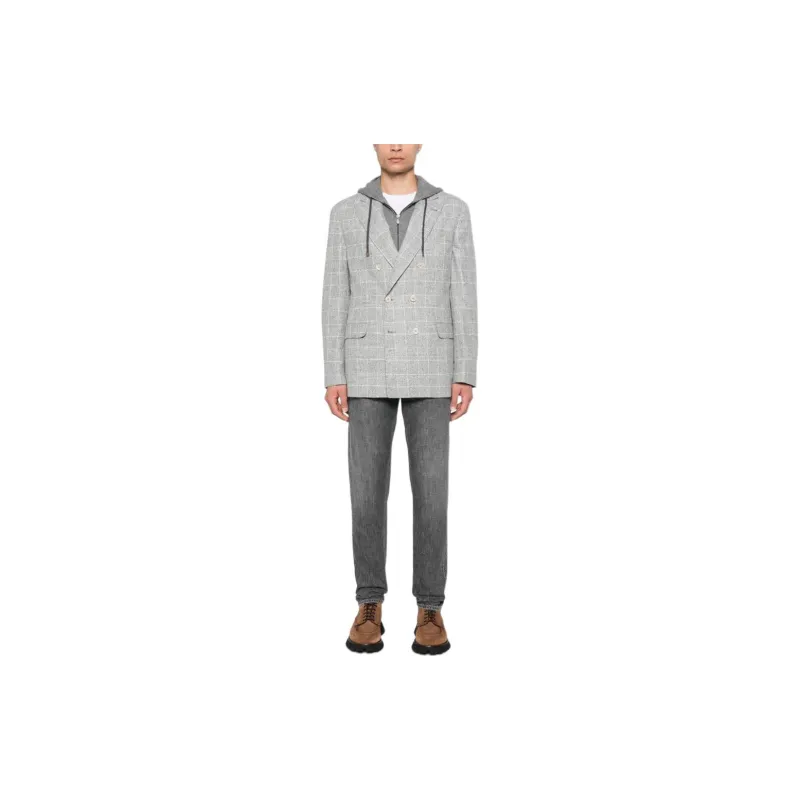 Brunello Cucinelli Prince Of Wales Deconstructed Blazer-2