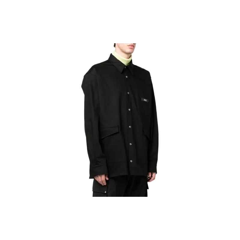 GCDS Logo patch Cotton Shirt-3