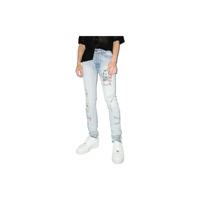 AMIRI Zig Zag Skinny Jeans-1