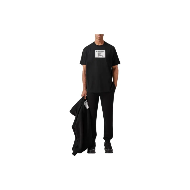 Burberry Prorsum Label Cotton T-Shirt Black-2