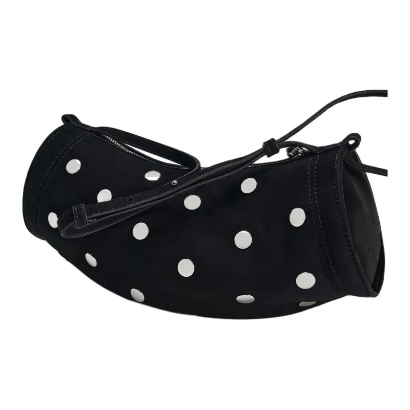 ZARA Sheepskin Shoulder Bag Small Size Women's Black-3