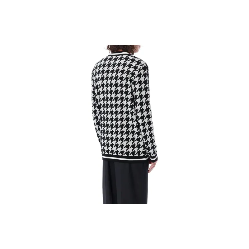 BALMAIN Houndstooth Knitted Cardigan-4