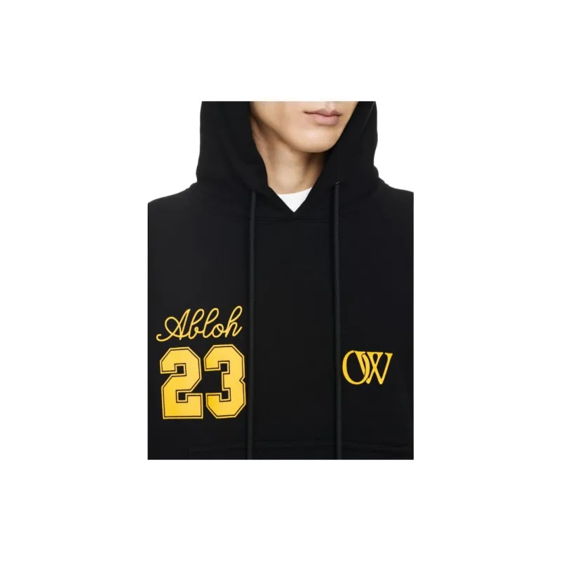 OFF-WHITE Logo Printed Drawstring Hoodie-4