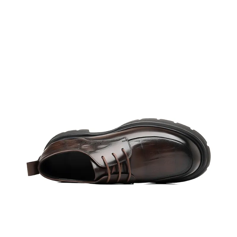 Xiwencha Men's Casual Shoes Men Low Top Brown-5