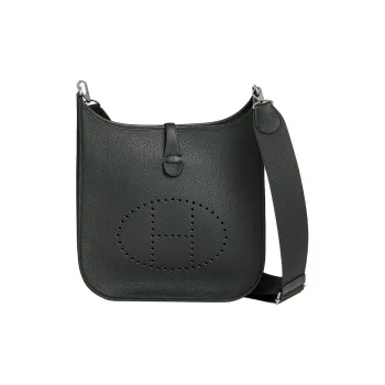 HERMES Evelyne Clemence Bullock Leather Crossbody Bag Shoulder Bag Women's U4 Vert Vertigo 67 Vert Fonce Dark Green