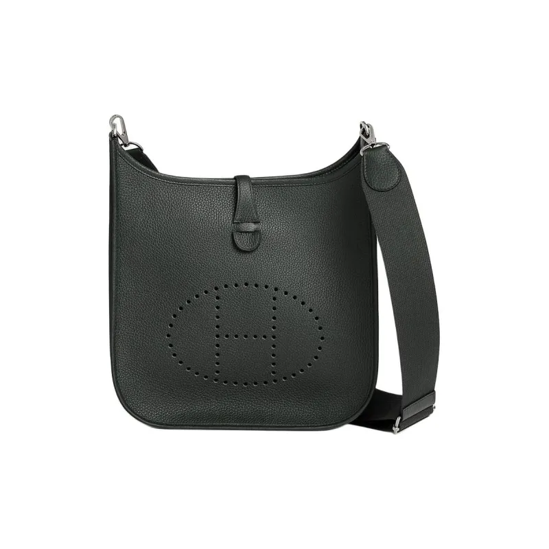 HERMES Evelyne Clemence Bullock Leather Crossbody Bag Shoulder Bag Women's U4 Vert Vertigo 67 Vert Fonce Dark Green-0