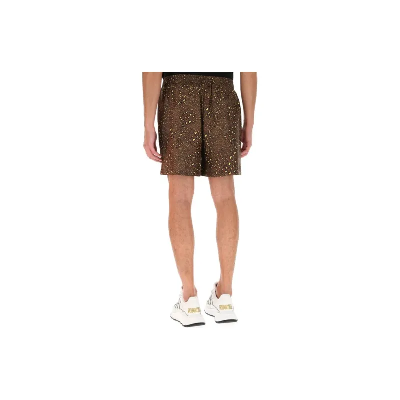 VERSACE Mixed Print Silk Shorts-4