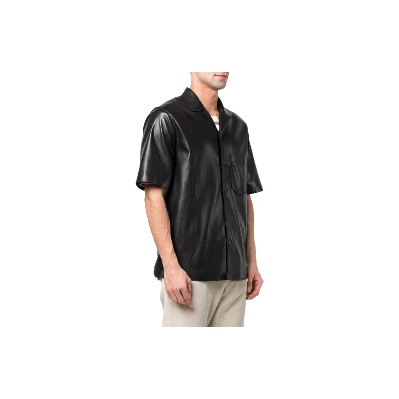 NANUSHKA Camp Faux leather Shirt-3